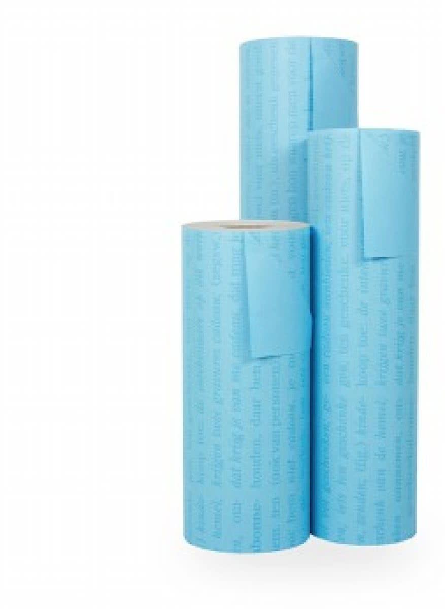 Cadeaupapier Tekst op Blauw - Rol 70cm - 200m - 70gr | Winkelrol / Apparaatrol / Toonbankrol / Geschenkpapier / Kadopapier / Inpakpapier